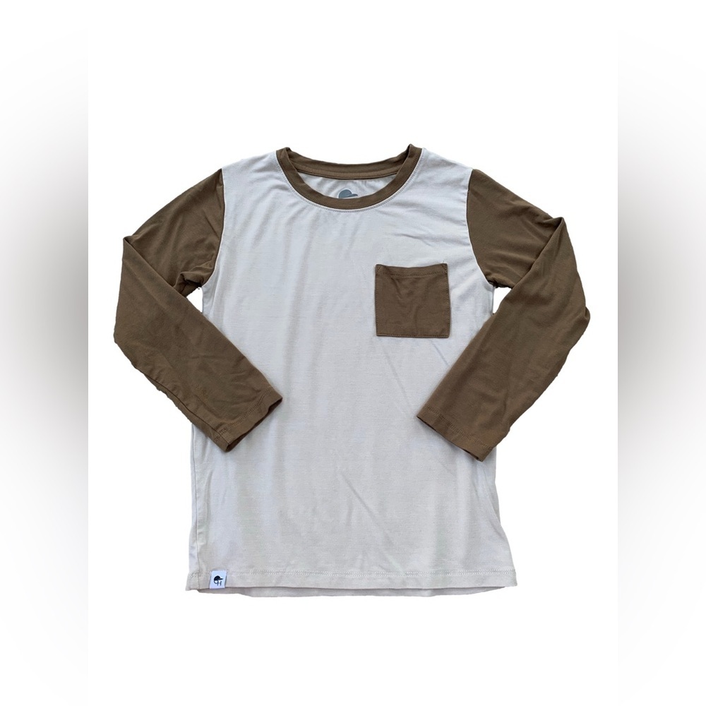 George Hats Size 6-7 Gobble Gobble Tan Bamboo Long Sleeve Pocket Tee